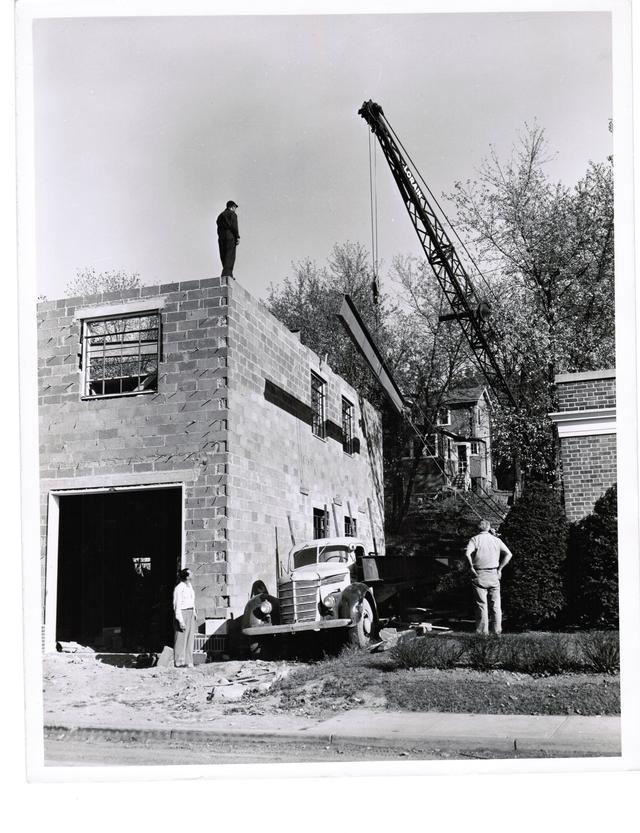 Our original building being built